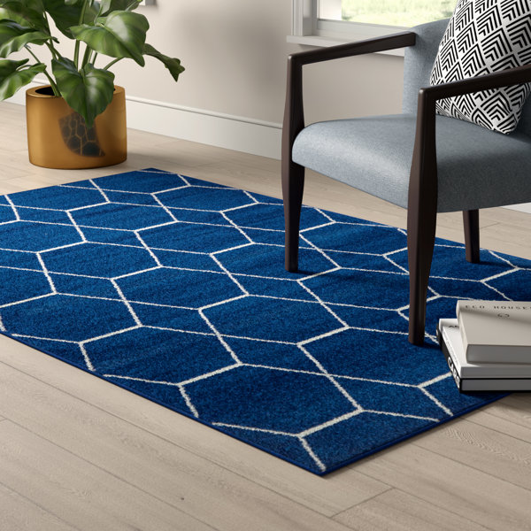 Mercury Row® Elborough Geometric Navy Blue Area Rug & Reviews Wayfair